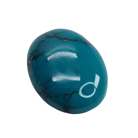Turquoise Cabochon 15x4.5 mm Dark Blue Variegated Oval Natural Stone JS8116 - Picture 4 of 5